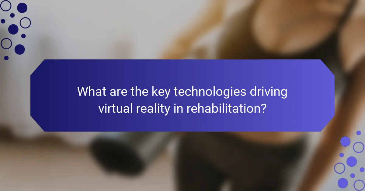What are the key technologies driving virtual reality in rehabilitation?