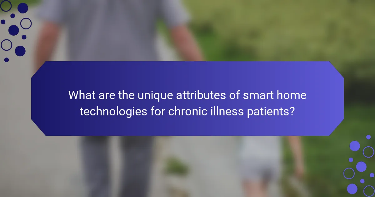 What are the unique attributes of smart home technologies for chronic illness patients?
