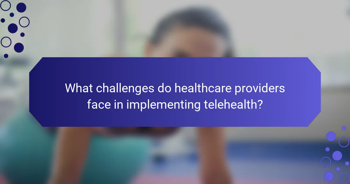 What challenges do healthcare providers face in implementing telehealth?