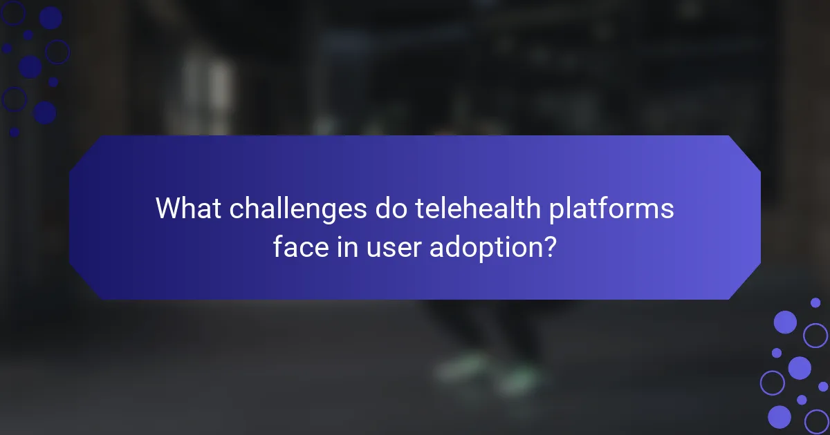 What challenges do telehealth platforms face in user adoption?